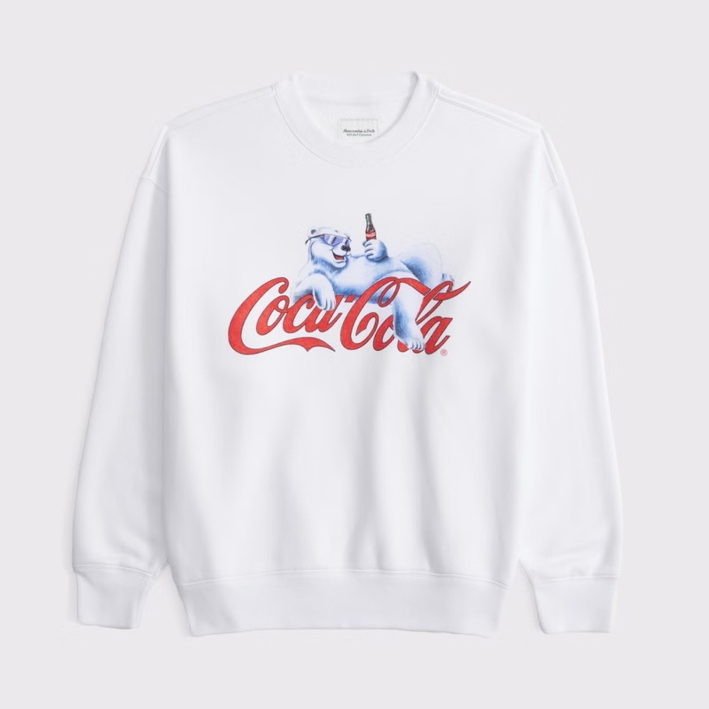 Abercrombie Coca-Cola Vintage Polar Bear Sunday Crew Neck Sweatshirt Size Small